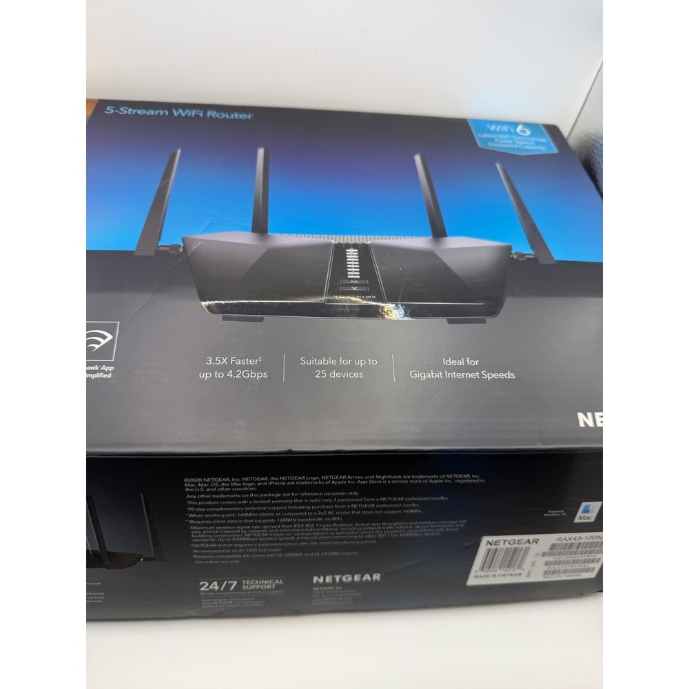 Netgear Nighthawk AC1900 Smart WiFi Router R7000 Dual Band Gigabit - Picture 5 of 5
